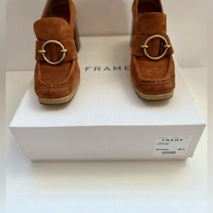 Frame Denim Le Benedict Block Heel Loafer - Whiskey Suede